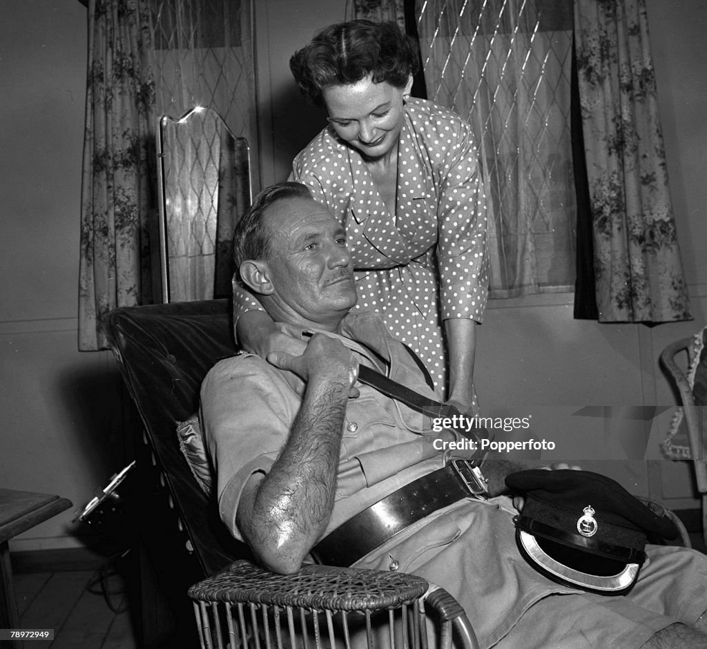 British actor Trevor Howard and Elizabeth Allan during the making of the film "The Heart Of The Matter", 1953.