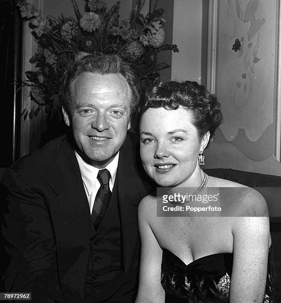 And Films London, England, American film stars Wanda Hendrix and Van Heflin are pictured at the Embassy Club