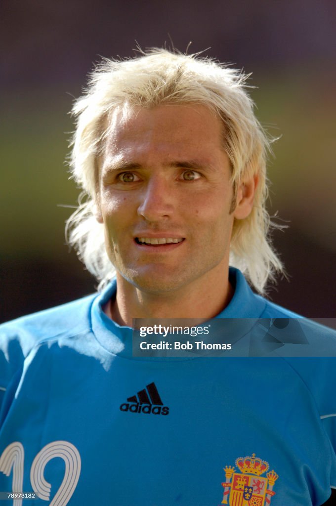 Sport. Football. FIFA World Cup. Kaiserslautern. 23rd June 2006. Saudi Arabia 0 v Spain 1. Santiago Canizares, Spain goalkeeper.