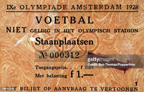 Olympic Games, Amsterdam, A ticket for the football tournament during the games