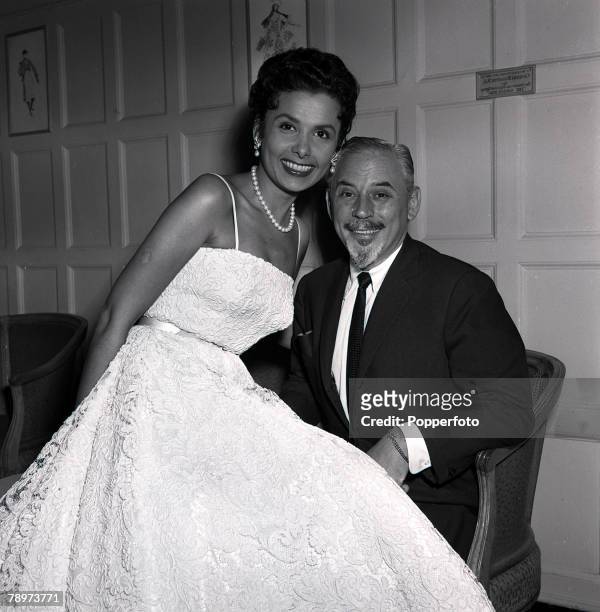 Singer Lena Horne with her husband Lennie Hayton in London before making her cabaret debut at the Savoy Hotel, 1955.