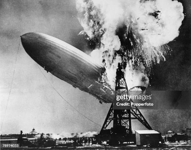 Airship Exploding 75 Hindenburg Explodes In 1937 Stock Photos, High-Res Pictures, and ...