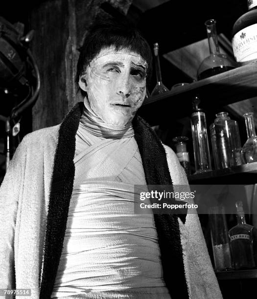 Making the film "The curse of Frankenstein" at Bray studios, Christopher Lee, a star of the film