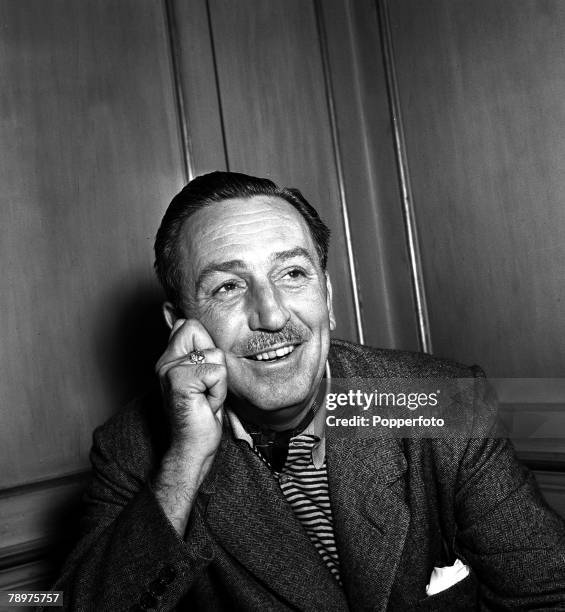 Portrait of US Film producer and cartoonist, Walt Disney at Dorchester