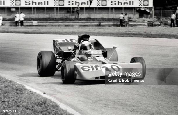 Scottish racing driver Jackie Stewart drives the Elf Team Tyrrell Tyrrell 003 Ford Cosworth DFV in the 1971 Italian Grand Prix at Monza in Italy on...