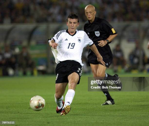 Football, 2002 FIFA World Cup Final, Yokohama, Japan, 30th June 2002, Germany 0 v Brazil 2, Bernd Schneider of Germany