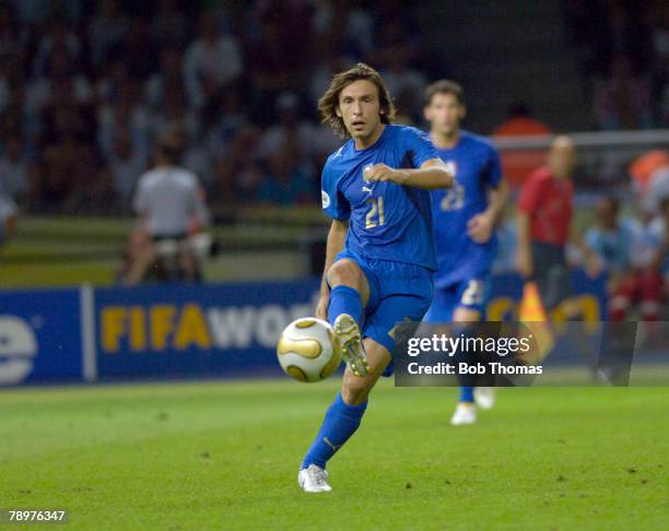 Sport, Football, FIFA World Cup Final, Berlin, 9th July 2006, Italy 1 v France 1, ,Italy won 5-3 on Penalties, Andrea Pirlo, Italy