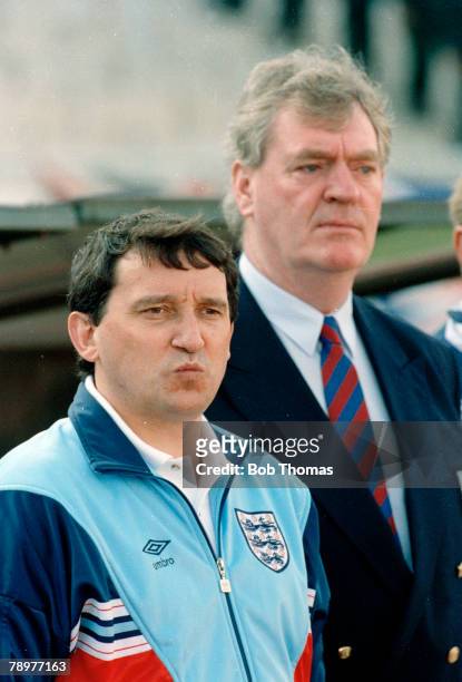 1st May 1991, European Championship in Izmir, Turkey 0 v England 1, England Manager Graham Taylor on the touchline with his Assistant Lawrie McMenemy