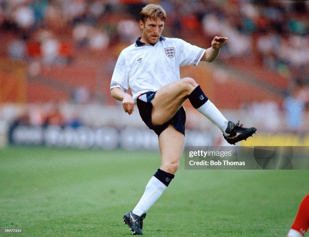 Sport. Football. pic: 21st May 1991. England Challenge Cup at Wembley. England 3 v USSR 1. Gary Stevens, England defender, who won 46 England international caps 1985-1992.