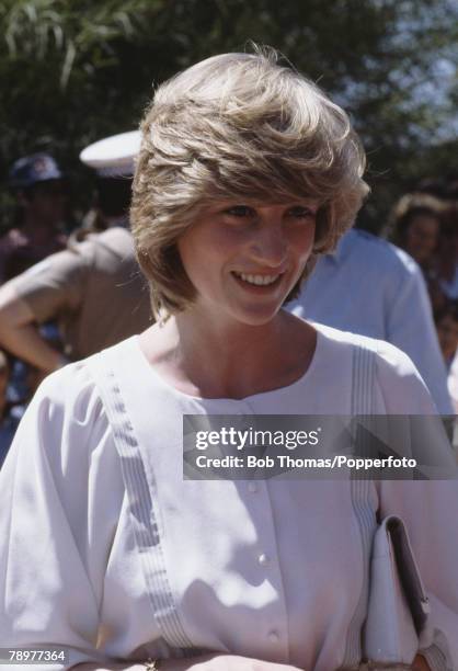 British Royalty, Tour to Australia, Tennant Creek, Northern Territory, 22nd March 1983, Princess Diana during a tour to the town