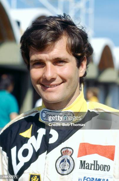 Luis Perez-Sala of Spain, driver of the Lois Minardi Team Minardi M188 Cosworth DFZ V8, pictured during the 1988 Brazilian Grand Prix in Rio de...