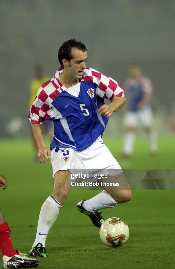 BT Football. 2002 FIFA World Cup Finals. Yokohama, Japan. 13th June 2002. Ecuador 1 v Croatia 0. Milan Rapaic, Croatia.