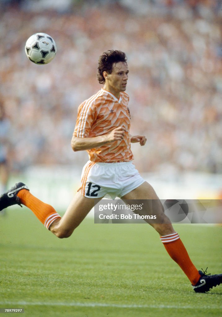 Sport. Football. pic: 15th June 1988. European Championship in Dusseldorf. England 1 v Holland 3. Marco Van Basten, Holland, one of their greatest strikers, who won 58 international caps for Holland between 1983-1992.