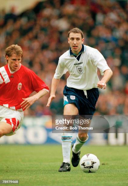 18th May 1996, Friendly International at Wembley, England 3 v Hungary 0, Jason Wilcox, England who won 3 England international caps between 1996-2000