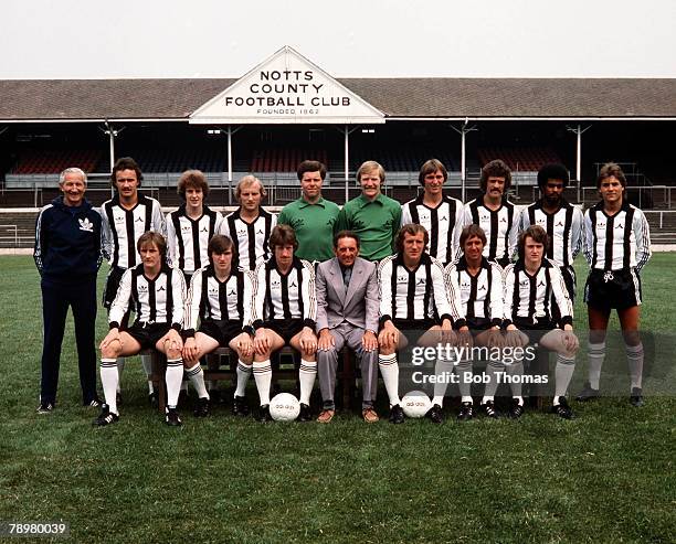 Sport, Football, Circa 1978, The Notts County team pose for a pre-season group photograph, Back row L-R: Jack Wheeler, Trevor Christie, Gordon Mair,...