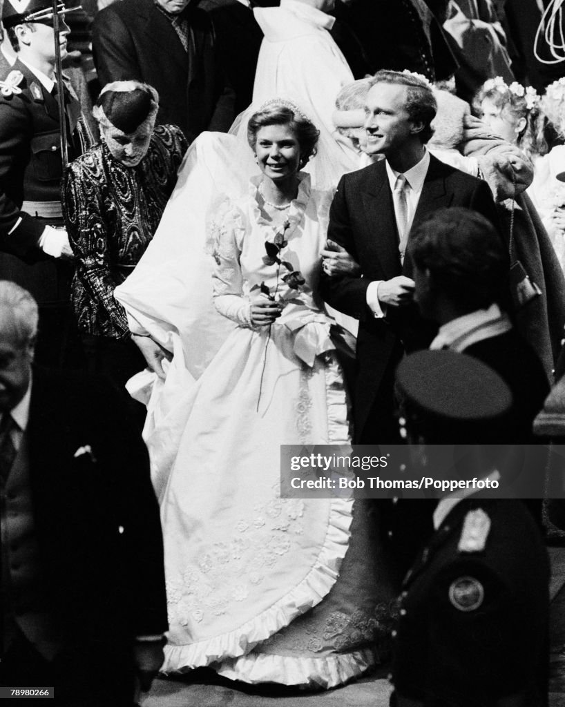 Royalty. Luxembourg. 6th February 1982. Princess Marie Astrid of Luxembourg marries Carl Christian Archduke of Habsburg.