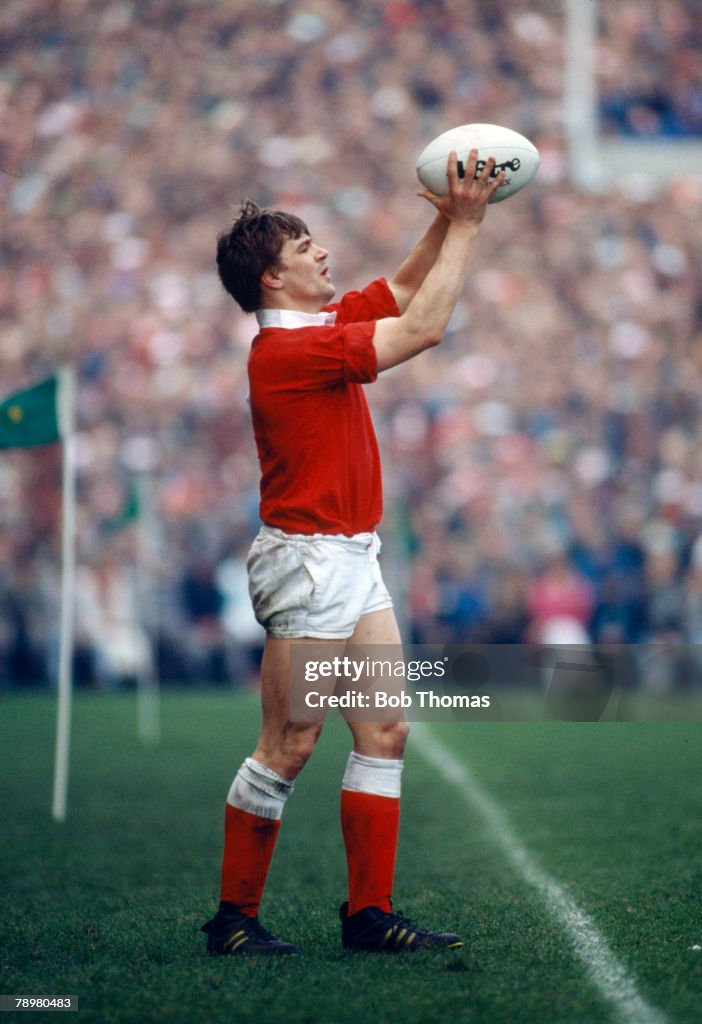 Sport. Rugby Union. pic: February 1989. 5 Nations Championship in Dublin. Ireland 9 v Wales 18. Mike Watkins, Wales captain.