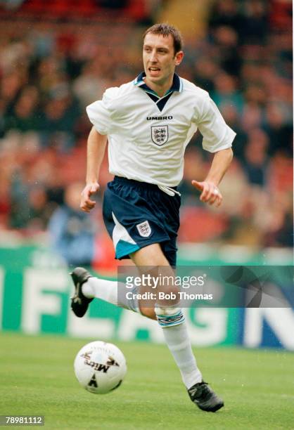 18th May 1996, Friendly International at Wembley, England 3 v Hungary 0, Jason Wilcox, England who won 3 England international caps between 1996-2000