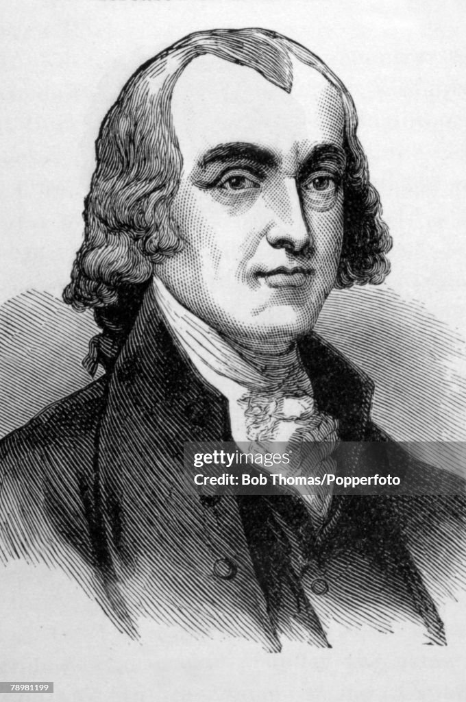 History Illustration. pic: circa 1800. This is an illustration of James Madison, (1751-1836), American politician who became the 4th President of the United States in 1809.