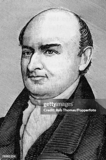 American History Illustration, Politics, pic: circa 1829, John Quincy Adams who became the 6th President of the United States, 1825-1829, the first...