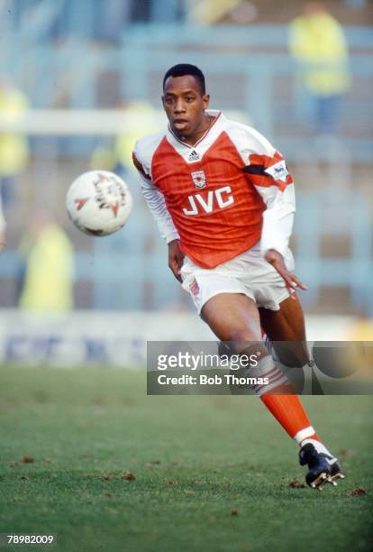 Circa 1992, Ian Wright, Arsenal striker 1991-1998, Ian Wright won 33 England international caps between 1991-1999