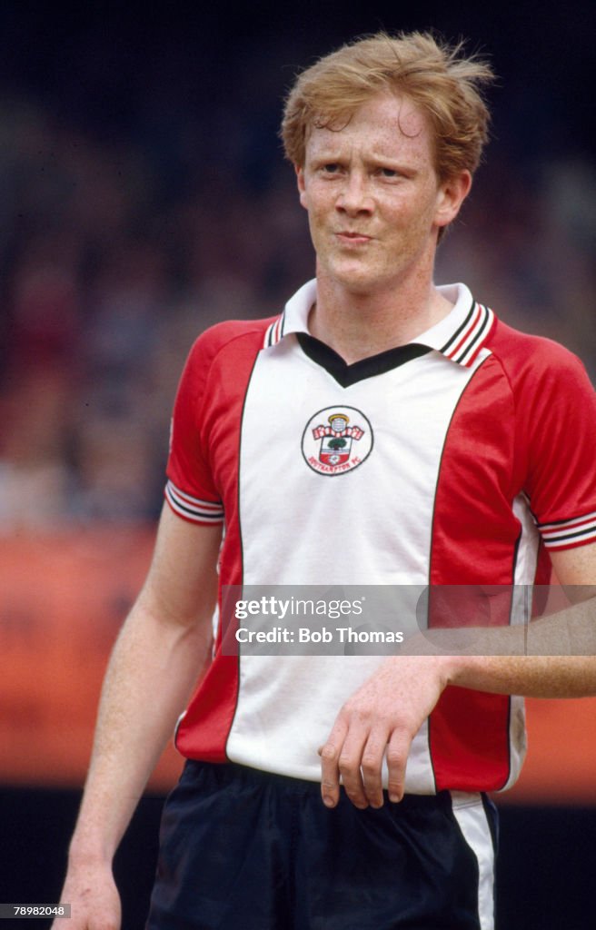 Sport. Football. pic: 16th April 1983. Division 1. Mark Wright, Southampton central defender 1982-1987. Mark Wright, won 45 England international caps between 1984-1996.