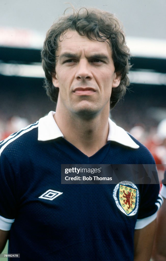 Sport. Football. pic: circa 1980. Joe Jordan, Scotland striker, who played in 52 international matches for Scotland between 1973-1982.