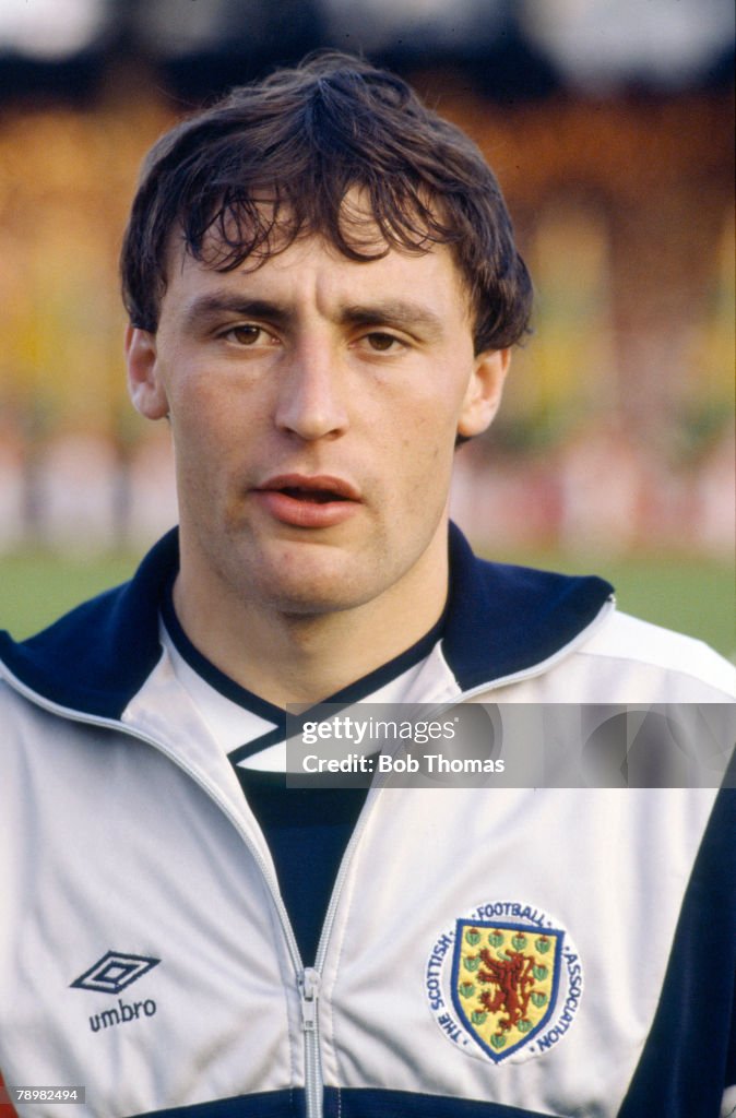 Sport. Football. pic: circa 1986. International Match. Maurice Malpas, Scotland, who played in 55 international matches for Scotland between 1984-1993.