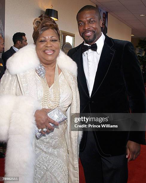Actor Chris Tucker and mother Mary Tucker arrive at the 16th annual Trumpet Awards January 13, 2008 at the Omni Hotel at CNN Center in Atlanta,...