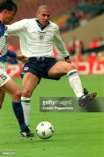 3rd June 1995, Umbro Cup, Wembley, England v Japan Stan Collymore, England, Stan Collymore had a colourful football career and was one of the best...