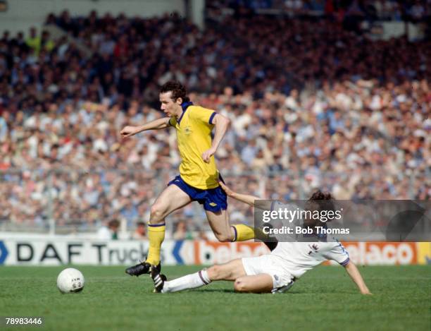 Sport, Football, FA Cup Final Replay at Wembley, pic: 10th May 1980, West Ham United 1 v Arsenal 0, Arsenal's Liam Brady is tackled by West Ham...