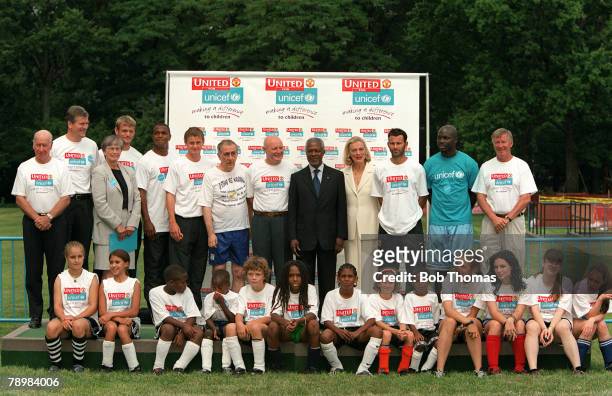 29th July 2003, Champions World Series 2003, "United for UNICEF" event at North Lawn, United Nations Headquarters, in New York, Youngsters from...