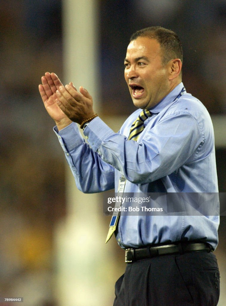 BT Sport. Rugby World Cup. Telstra Stadium. Sydney, Australia. 15th November 2003. Semi-Final. New Zealand 10 v Australia 22. Australian coach Eddie Jones.