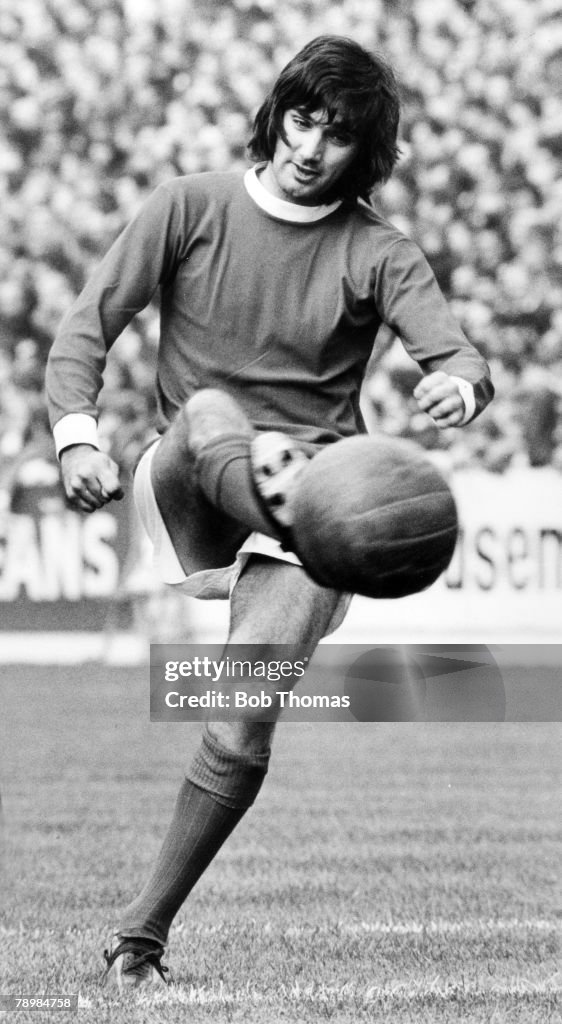 Sport. Football. pic: circa 1968. George Best, Manchester United, one of the greatest players of all time. George Best, a Northern Ireland international won 37 international caps between 1964-1978.