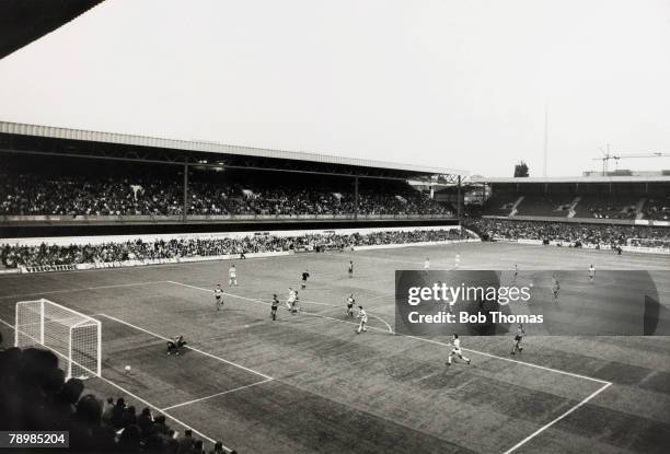 1st September 1981, The view from the stands, as Queens Park Rangers' ground Loftus Road, becomes the first stadium to hold a League fixture on...