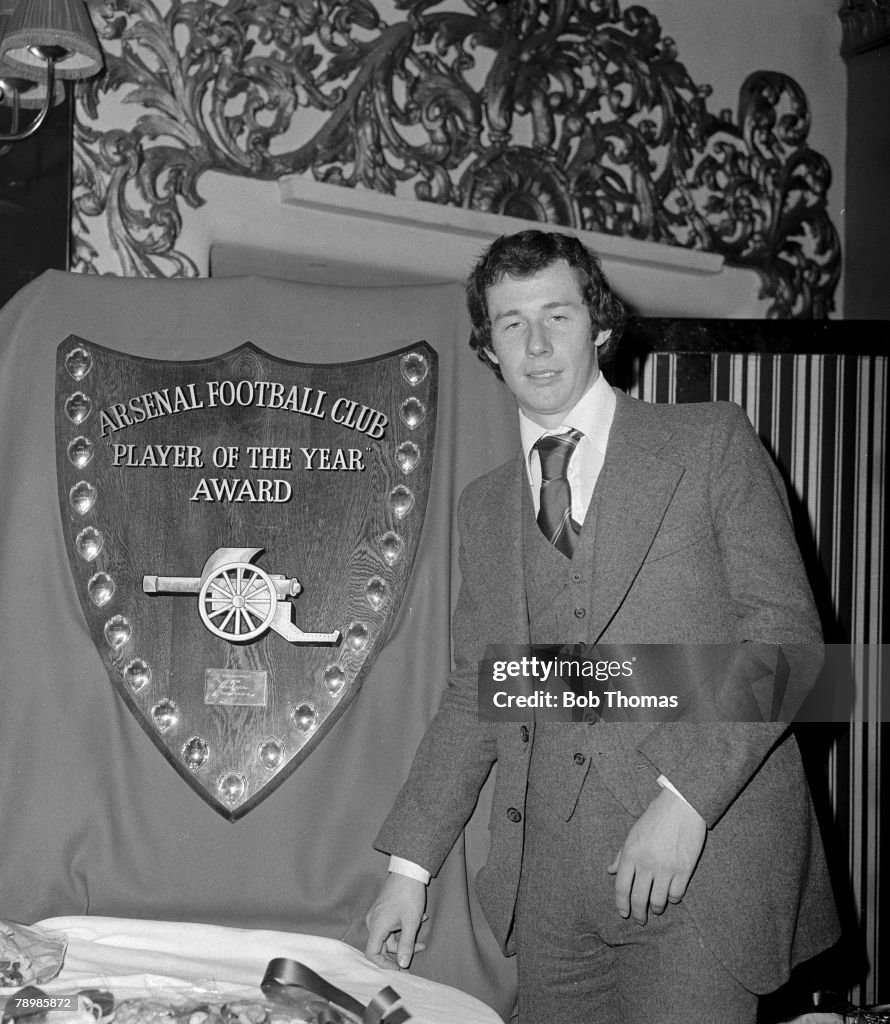 Sport. Football. pic: circa 1978. Arsenal midfielder Liam Brady, the clubs player of the year on three occasions.