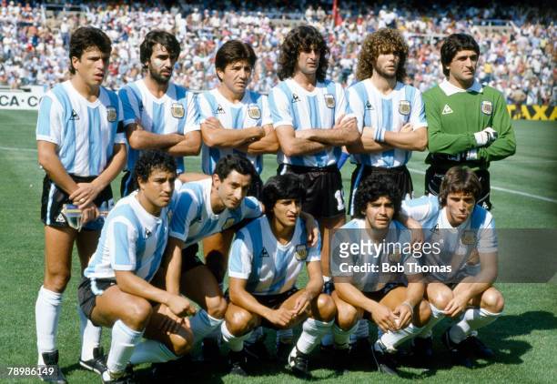 29th June 1982, 1982 World Cup Finals in Spain, Italy 2 v Argentina 0 in Barcelona, Argentina team group, Back row, left-right, Daniel Passarella,...