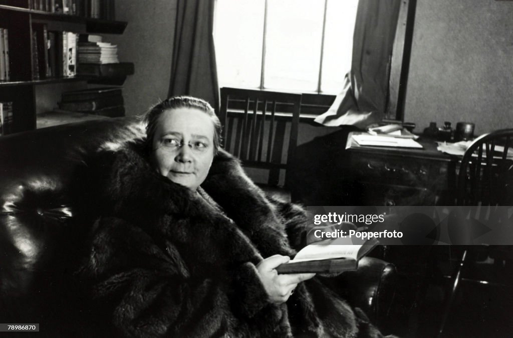 Literature Personalities. pic: 1939. Miss Dorothy L. Sayers, (1893-1957) the English detective story writer pictured at the Detection Club, London.