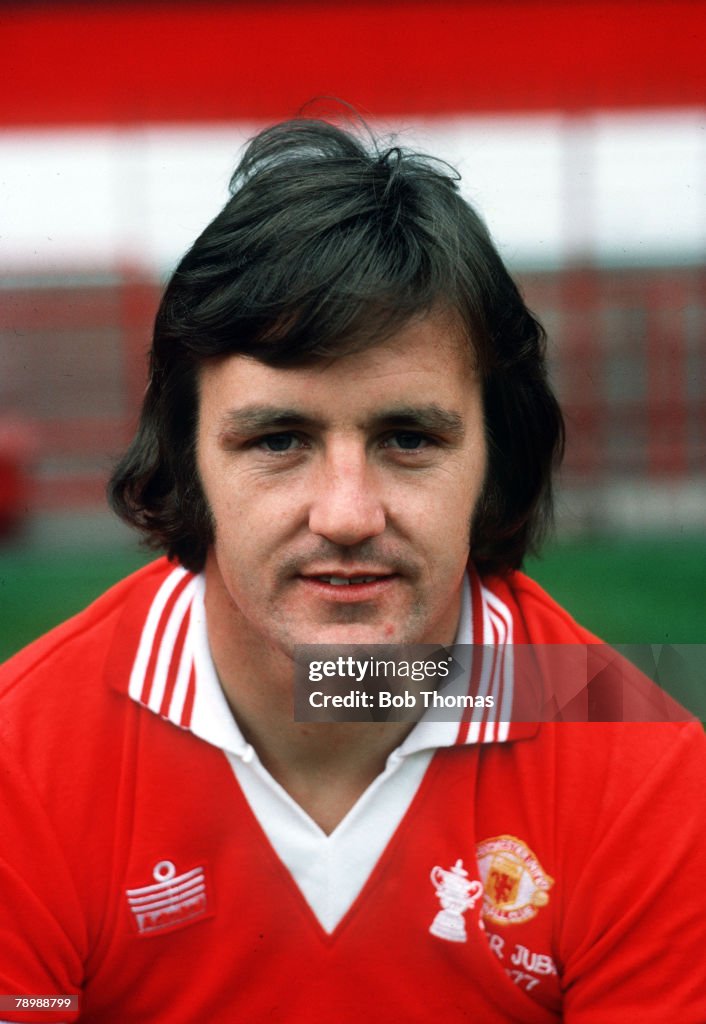 Sport. Football. pic: circa 1977. Alex Forsyth, Manchester United full back.