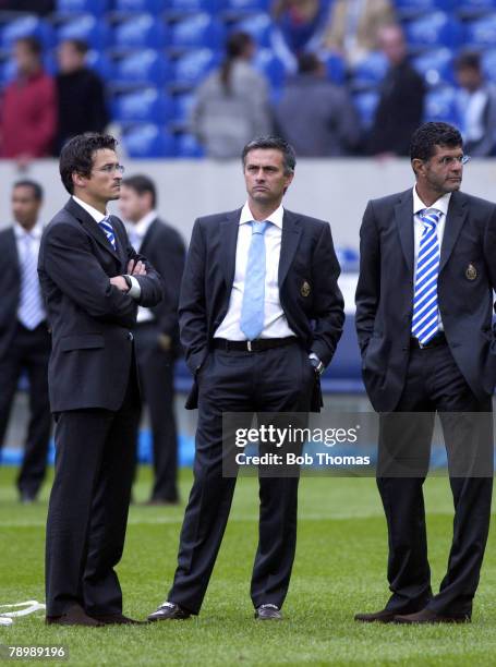 Sport, Football, UEFA Champions League Final, Gelsenkirchen, 26th May 2004, AS Monaco 0 v FC Porto 3, Porto coach Jose Mourinho on the pitch prior to...