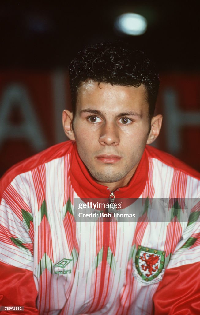 Sport. Football. pic: October 1991. Wales Training in Nuremburg. Ryan Giggs, Wales (and Manchester United).