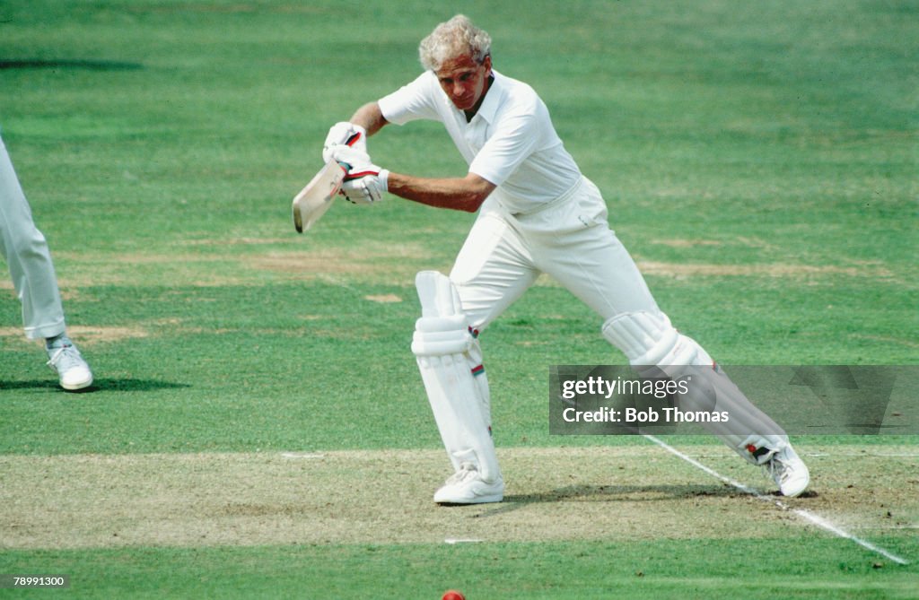 Sport. Cricket. pic: July 1990. England batsman David Gower plays a forcing shot.