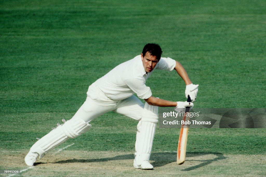 Sport. Cricket. pic: circa 1970's. John Hampshire, Yorkshire batsman, one time county captain and at the end of his playing career, a test umpire.