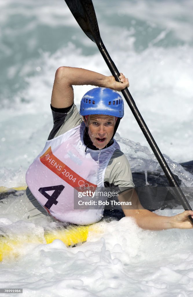 BT Sport. Olympic Games, Athens, Greece. 18th August 2004. Canoe / Kayak Slalom Racing. Womens K1 Kayak Single. Violetta Oblinger-Peters of Austria.