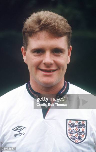 Circa 1989, Paul Gascoigne, England, who played for Tottenham Hotspur, Lazio, Rangers, and Middlesbrough and who won 57 England caps from 1989-1998