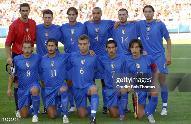 Sport, Olympic Games, Athens, Greece, 24th August 2004, Football, Mens Semi-Final, Italy 0 v Argentina 3, Italy team Group, Back Row, L-R: Ivan...