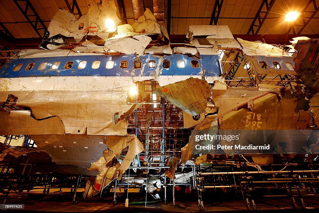 The reconstructed remains of Pan Am flight 103 lie in a warehouse on ...