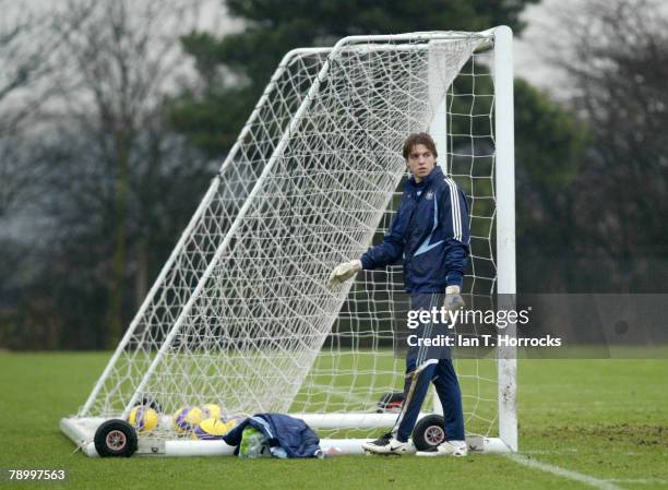Tim Krul during a Newcastle United training session at the Little Benton training ground on January 15th 2008