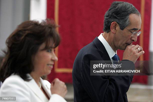 Guatemala's new President Alvaro Colom and his wife Sandra Torres attend a Te Deum mass at Guatemala's Metropolitan Cathedral in Guatemala City, 15...