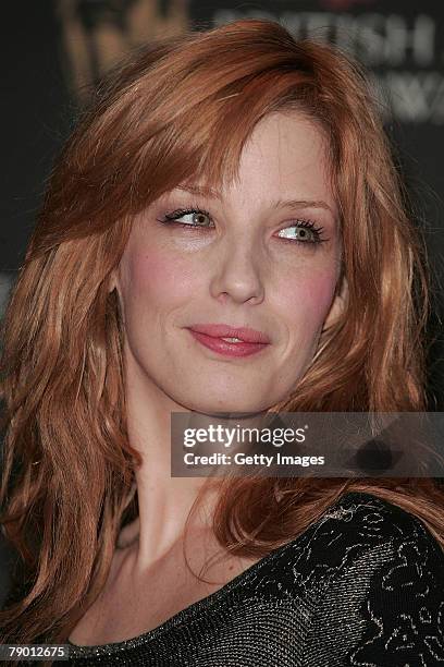 Kelly Reilly poses at The Orange British Academy Film Awards nominations at BAFTA on Piccadilly on January 16, 2008 in London, England